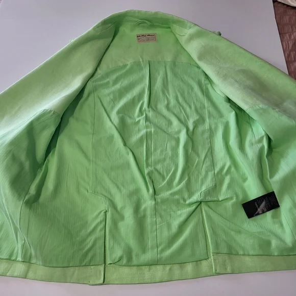 We The Free Bright Young Things Linen Blazer Vest Lime Green Sleeveless Size M - Picture 4 of 10